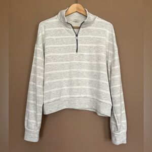 {Danskin} Striped 1/4 Zip Pullover Sweatshirt - Womens Large